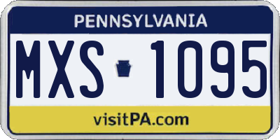PA license plate MXS1095