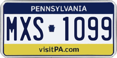 PA license plate MXS1099