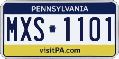 PA license plate MXS1101