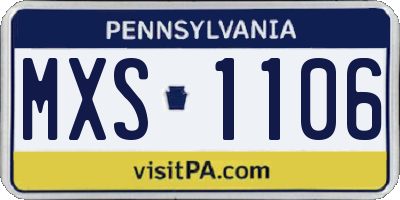 PA license plate MXS1106