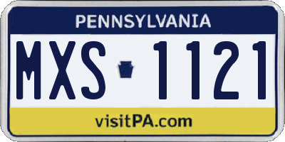 PA license plate MXS1121