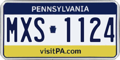 PA license plate MXS1124