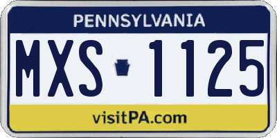 PA license plate MXS1125