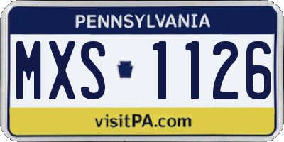 PA license plate MXS1126