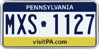 PA license plate MXS1127