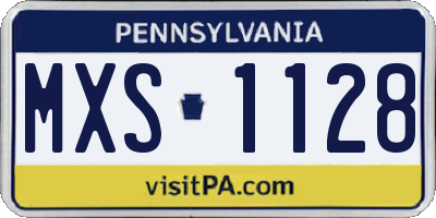 PA license plate MXS1128
