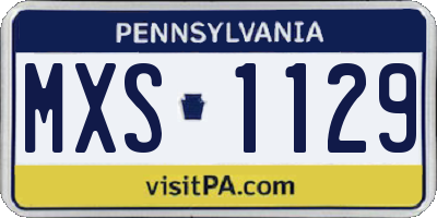 PA license plate MXS1129