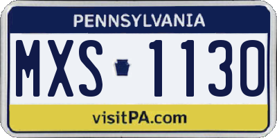 PA license plate MXS1130