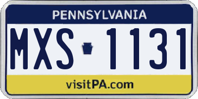 PA license plate MXS1131
