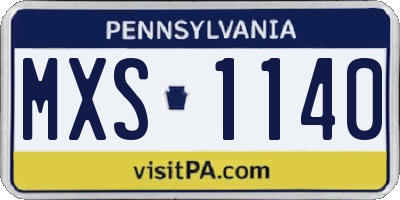 PA license plate MXS1140