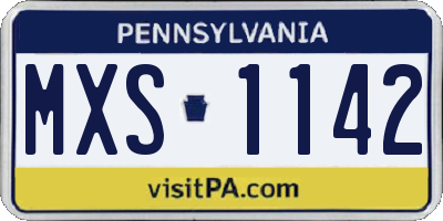 PA license plate MXS1142