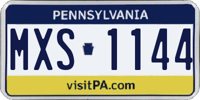 PA license plate MXS1144