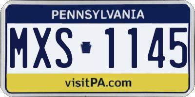 PA license plate MXS1145