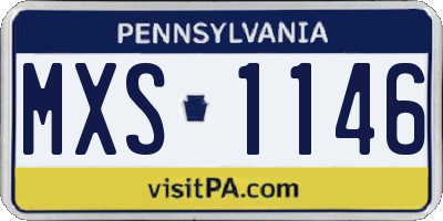PA license plate MXS1146