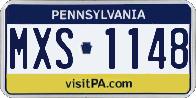 PA license plate MXS1148