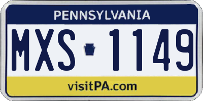 PA license plate MXS1149