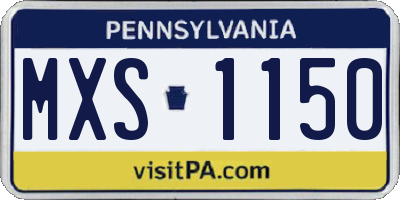 PA license plate MXS1150