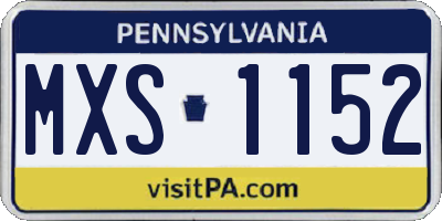 PA license plate MXS1152