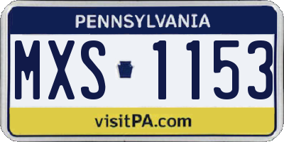 PA license plate MXS1153