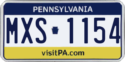 PA license plate MXS1154