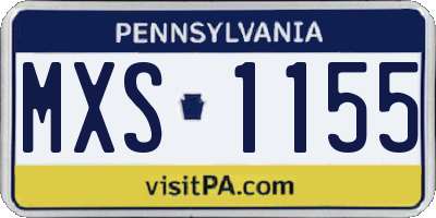 PA license plate MXS1155