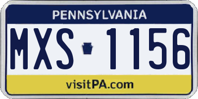 PA license plate MXS1156