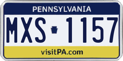 PA license plate MXS1157