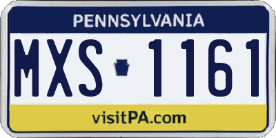 PA license plate MXS1161