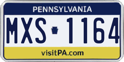 PA license plate MXS1164