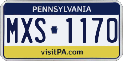 PA license plate MXS1170