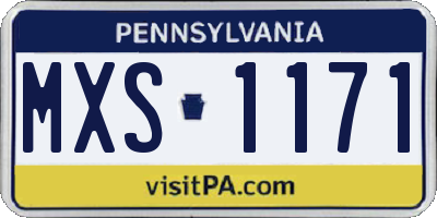 PA license plate MXS1171