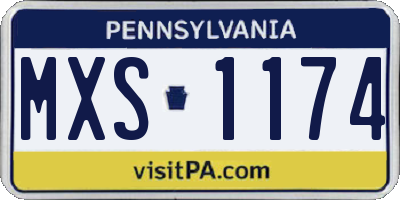 PA license plate MXS1174