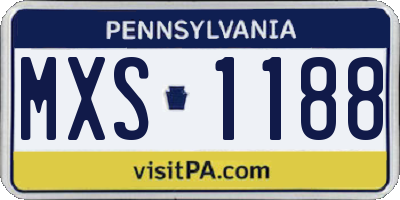 PA license plate MXS1188