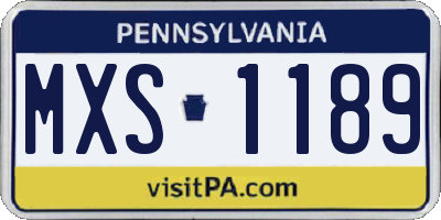 PA license plate MXS1189