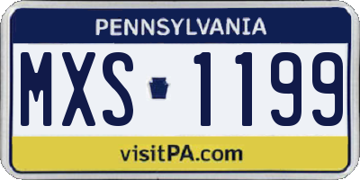 PA license plate MXS1199