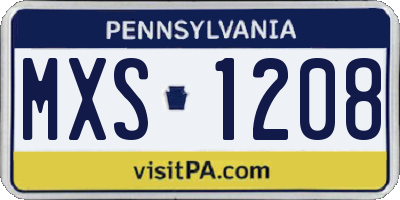 PA license plate MXS1208