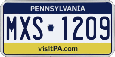 PA license plate MXS1209