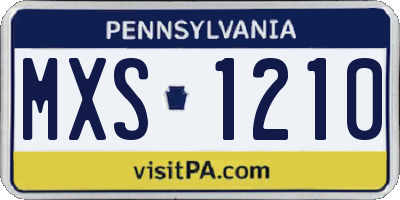 PA license plate MXS1210