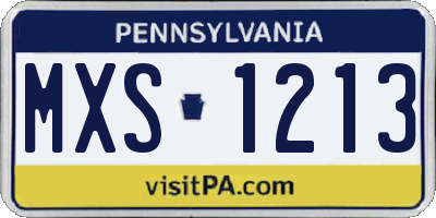 PA license plate MXS1213