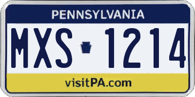 PA license plate MXS1214