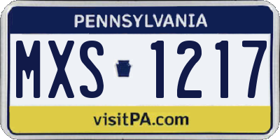 PA license plate MXS1217