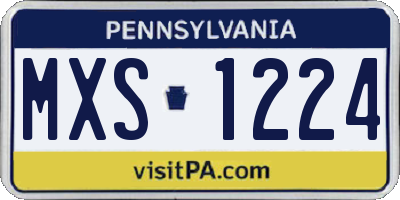 PA license plate MXS1224