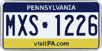 PA license plate MXS1226