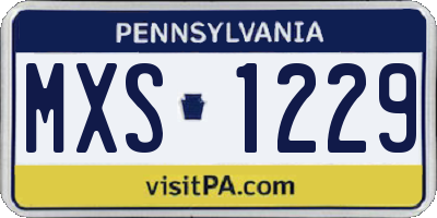 PA license plate MXS1229