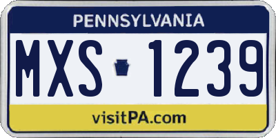 PA license plate MXS1239