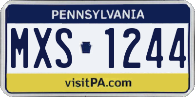 PA license plate MXS1244
