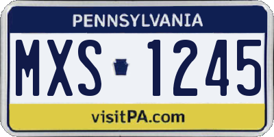 PA license plate MXS1245