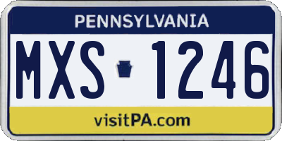 PA license plate MXS1246