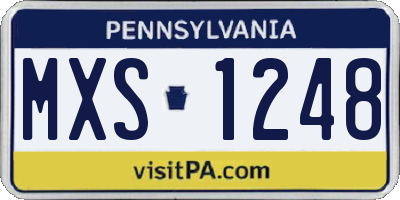 PA license plate MXS1248