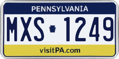 PA license plate MXS1249